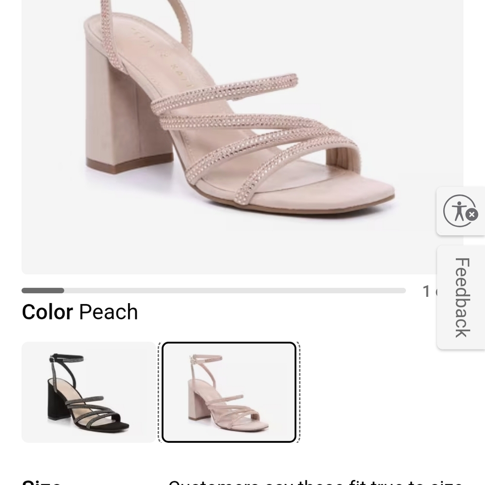 Kelly & Katie Black Cream Heeled Sandals with Block Heel
